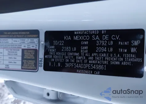 2023 Kia Forte Gt-Line from USA, damaged, VIN 3KPF54AD3PE549861